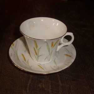 Melba bone china teacup saucer set cup wheat pattern